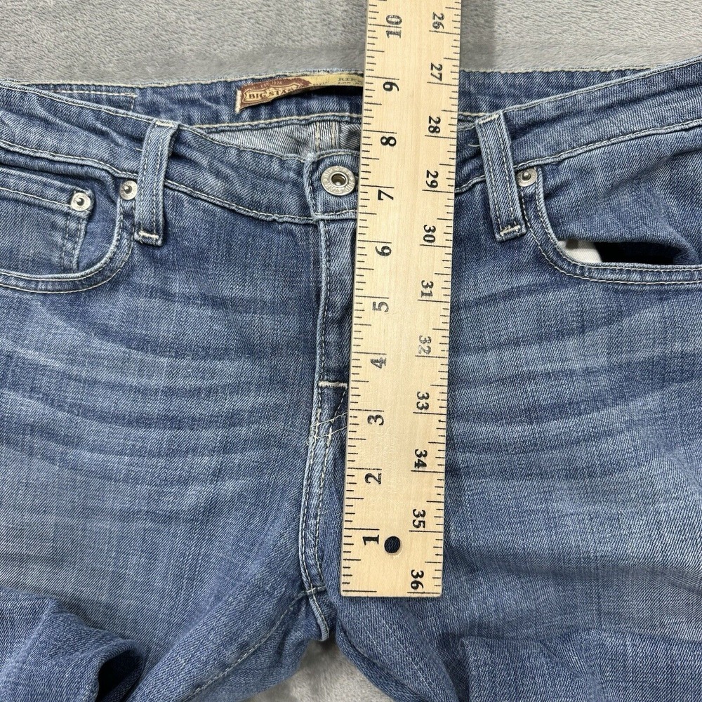 Big Star Jeans Womens 31 Blue Rikki Low Rise Fit Cropped Medium Wash Denim Logo - Picture 4 of 11